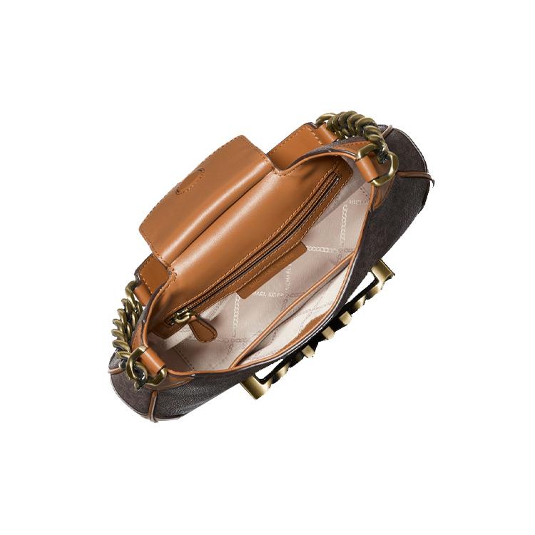 New MICHAEL KORS Hally Leather Shoulder Bag Handbag Shoulder Bag Women's Acorn Brown 30F1A2HL1B-252