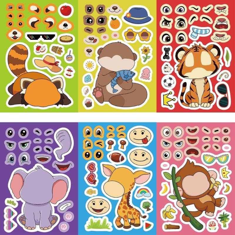 8Pcs Different Animals Theme Selfs Adhesive Vinyls Decals For Electronics Customization Waterproof Scratch Resistant