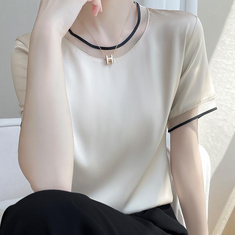 Women's Heavyweight Short Sleeve Crew Neck Mesh Base Layer T-Shirt in White