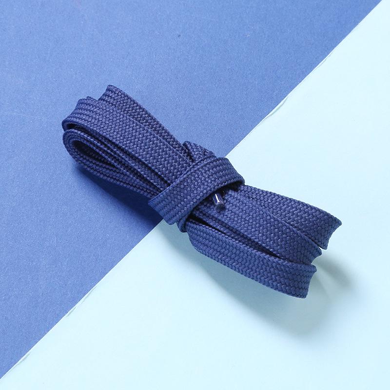 10mm Double Layer Flat Polyester Shoelaces for Casual Sports Shoes - White