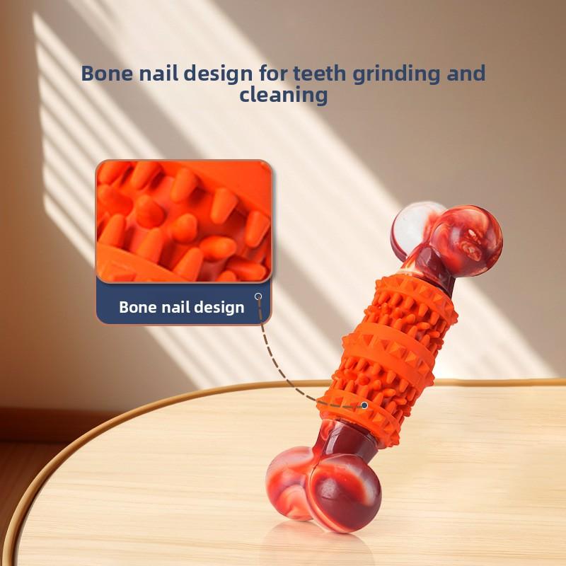Teething Simulation Bone Pet Toys, Natural Rubber Tooth-cleaning Toys That Can't Be Bitten Through, Educational Large Dog Toys
