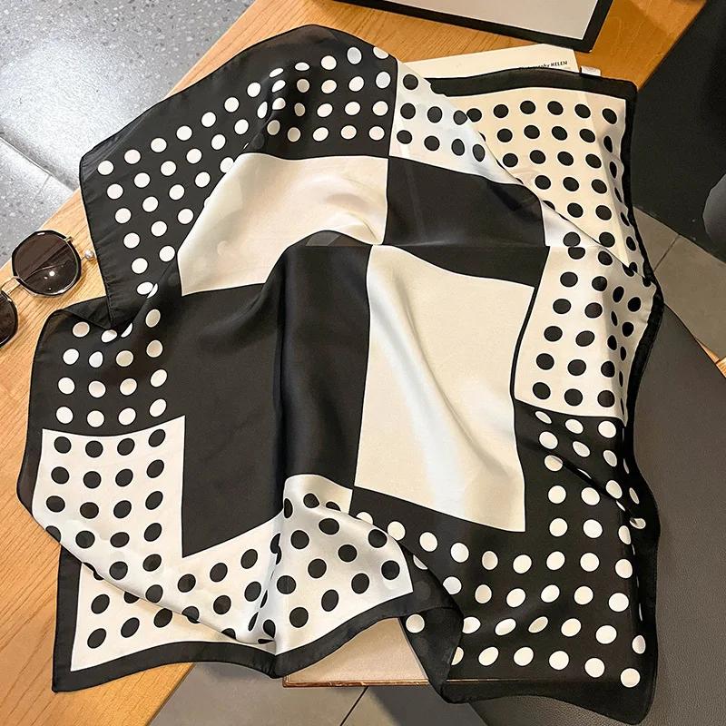 New Floral Print Shawl Design Silk Square Scarf Women Female Wrap Headkerchief Hijab Beach Stoles Hair Band Echarpe Bandana 2023