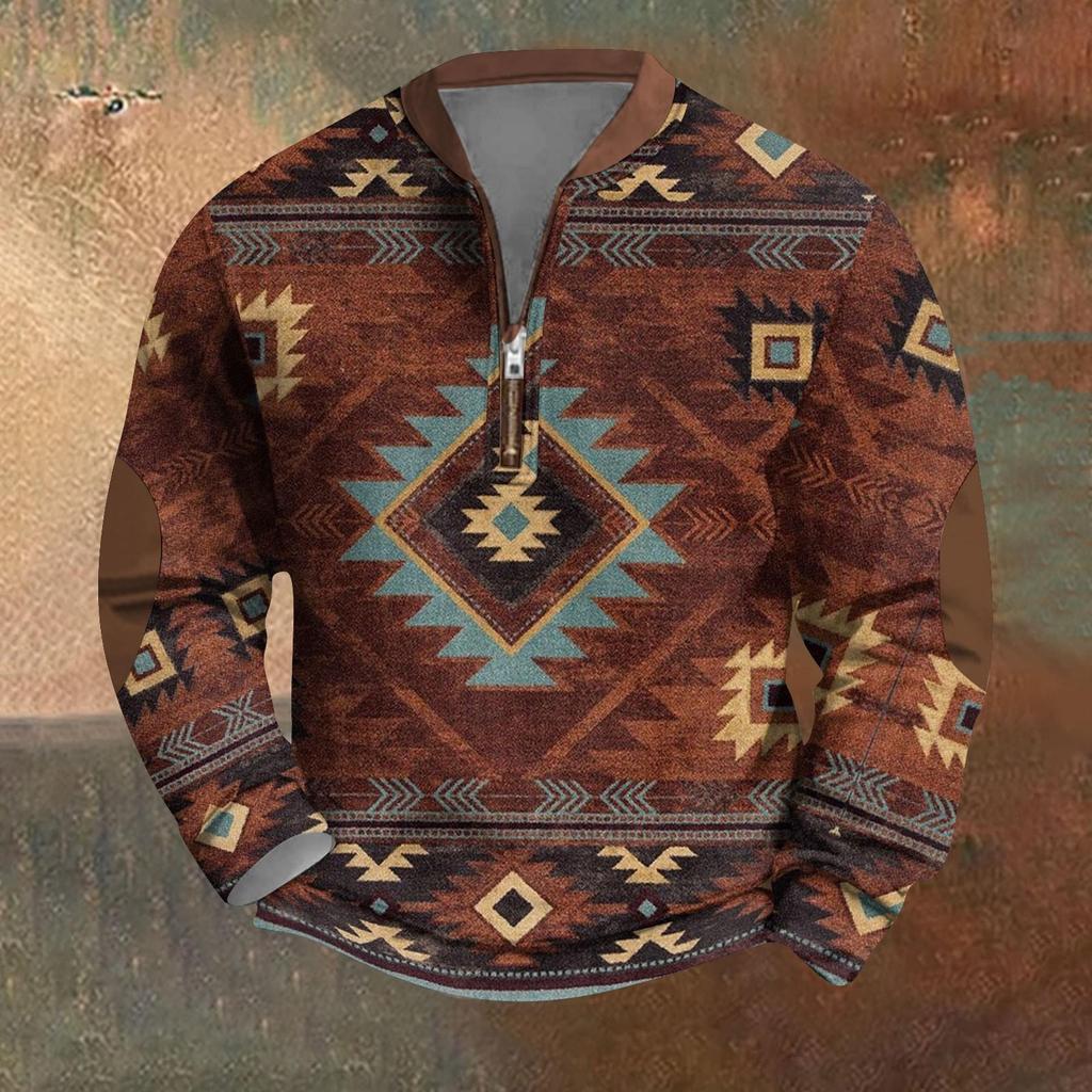 Sudadera con estampado retro e informal con degradado para hombre