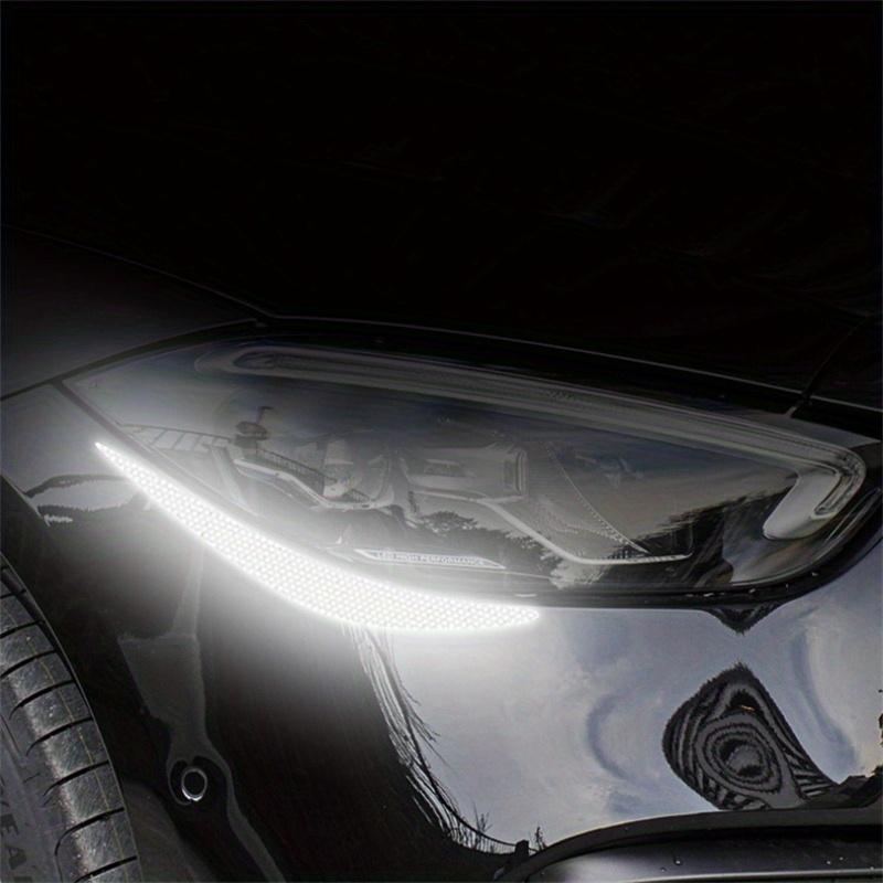 2Pcs/Set Reflective Car Headlight Stickers - Creative Personality Scratch Cover Stickers for Vehicle Hood Decoration