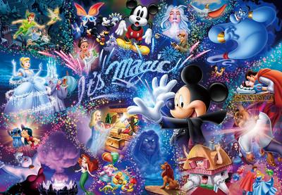 Tenyo In Holographic Jigsaw Puzzle Disney Includes and Service Card (Tenyo) [Made Japan] 1000-Piece It's Magic! (51x73.5cm) D-1000-384, Glue, Spatula,