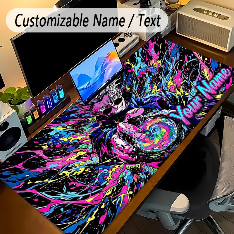 Large Mouse PadJujutsu Kaisen Custom Name Text Personalized Desk Mat Non Slip Gaming Pad