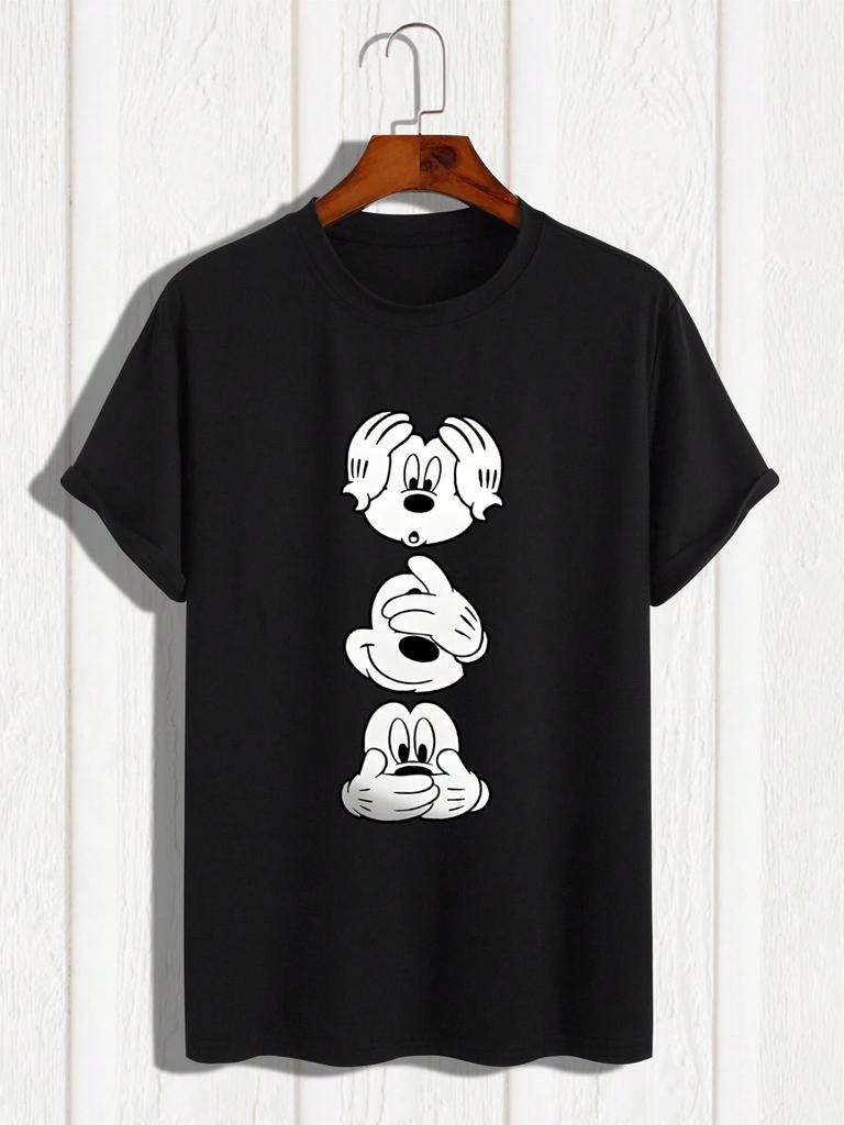 Disney Printed Women's Men's T-shirts A Regular Pure Cotton T-Shirt In A Summer Casual Style Tee Unisex Men Clothing Y2k Clothes