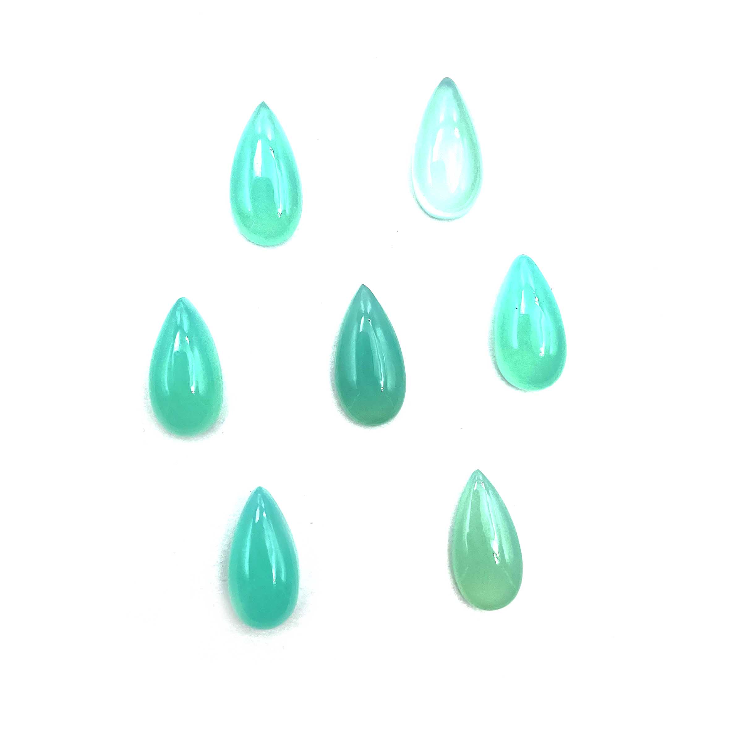 Natural Aqua Chalcedony Pear Cabochon Loose Gemstone Lot 17 Pcs 9*17 MM 100 CT For Jewelry Making 9*18 MM синий
