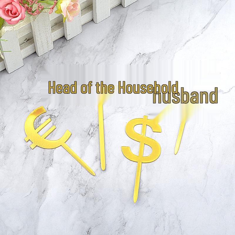 Gold & Black Mirrored Acrylic Cake Topper