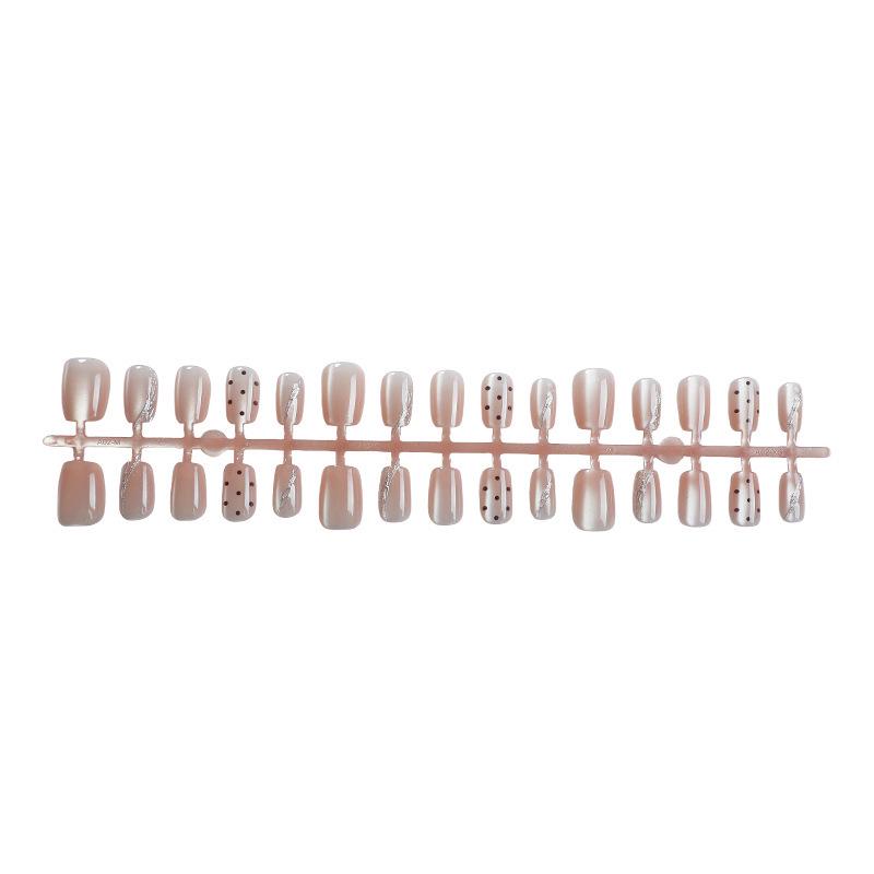 Handmade Nude Pink Gradient Cat Eye Nail Art Stickers