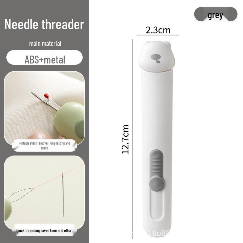 Portable 2-in-1 Needle Threader & Seam Ripper for Hand Sewing