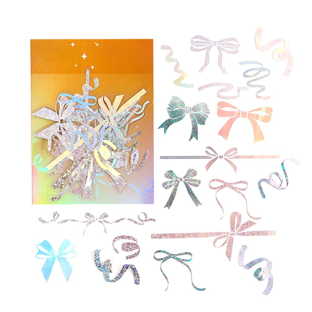 45pcs Bowknot Scrapbook Stickers Cute Strong Adhesion PET Planner Stickers Decal for Diary Photo