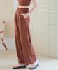 Seedless DBXM0451 Pants with Elastic Brown Women's Maxi-Length Wide-Leg Back,