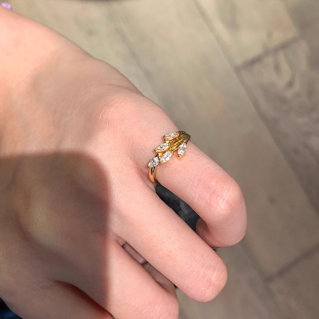 Elegant Adjustable Gold Wheat Spike Ring For Women Stylish Minimalist Fashion Jewelry