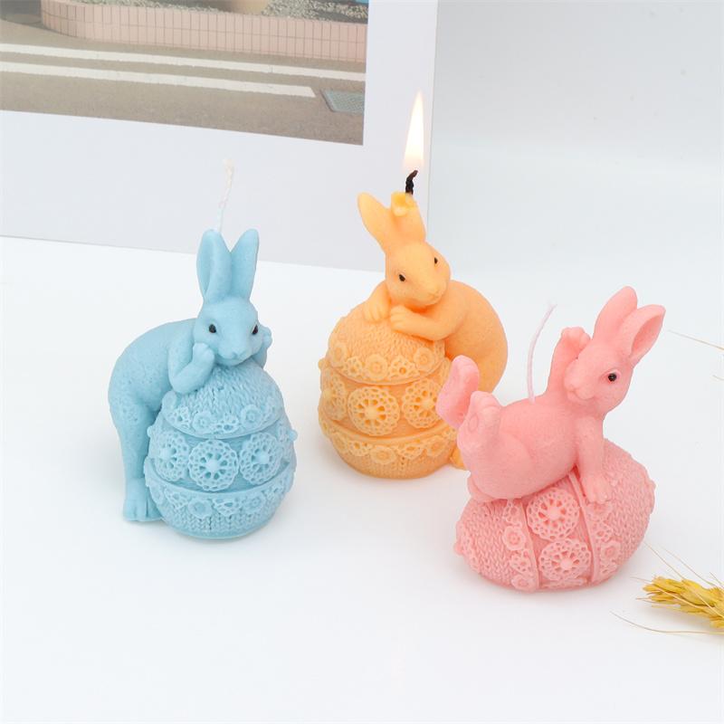 Easter Egg Shell Rabbit Silicone Candle Mold DIY Adorable Bunny Shaped Silicone Mold  Easter Themed Candle Making