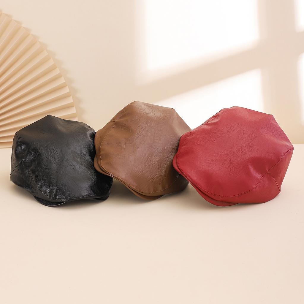 Fashion Simple Solid Color PU Forward Cap Soft Top Adjustable Snapback Hat Outdoor Waterproof Sun Protection Hat