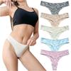 TUOTISI Sexy Ribbed Cotton Colorful Sporty Brazilian Panties with Striped Lucky Set Women's T-Back Panties, Panties, Pattern, Bag, 5-Piece (Size L)