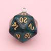 20-Sided Colored Transparent Acrylic Dice Pendant Keychain for DIY Jewelry