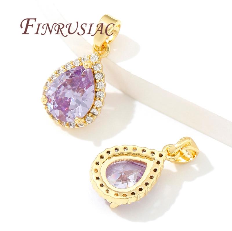 Fancy Charms For Jewelry 18K Real Gold Plated Heart Pendant Crystal Pendants For Necklace Supplies For Jewelry DIY Accessories