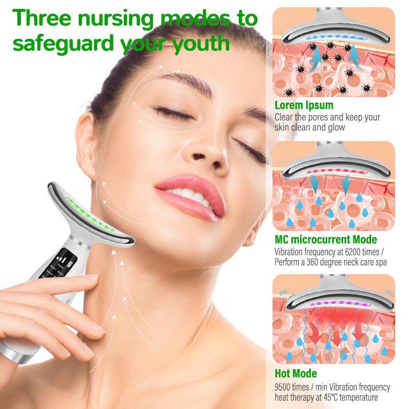 Microcurrent Neck & Face Beauty Device for Wrinkle Reduction