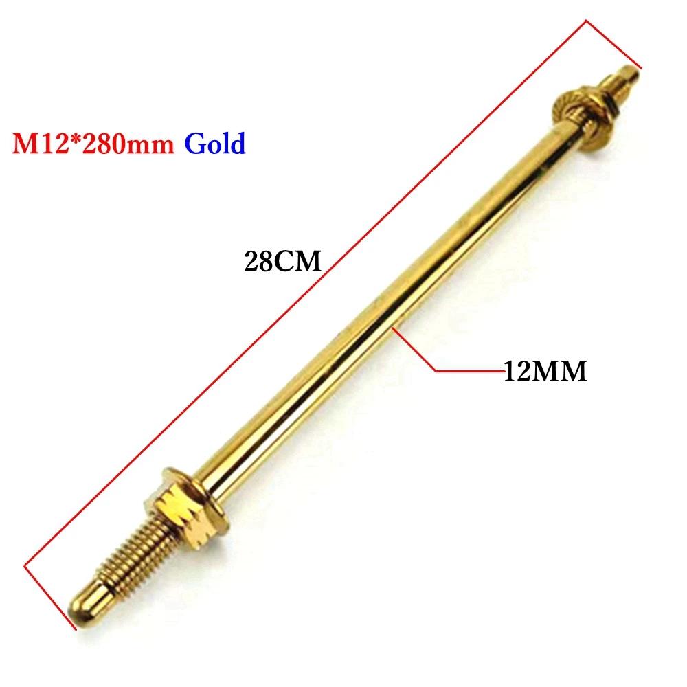 Universal M10/12x220-360mm Motorcycle Electric Car Front Wheel Axle Shock Axis For Honda Yamaha Cygnus-X BWS RSZ Niu Dirt Bike