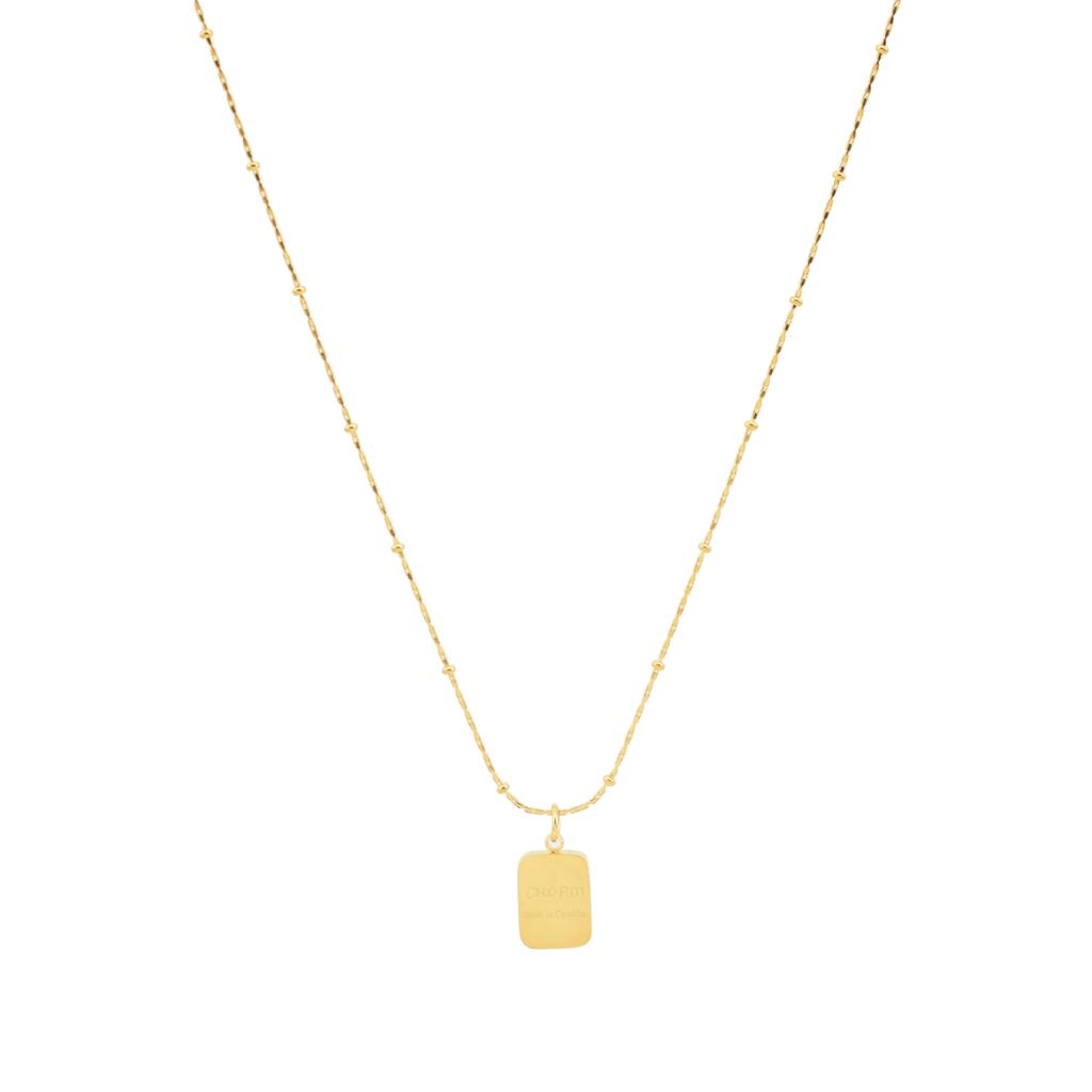 Titanium steel letter square brand irregular round bead necklace fashion temperament collarbone chain simple and versatile metal style necklace women