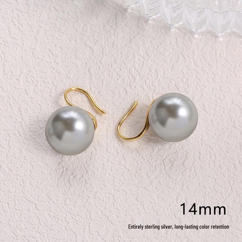 2025 Pure Silver Pearl Stud Earrings for Women - High-End Feel with Ear Drops & High Heels Ear Hooks