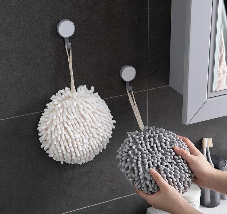 Towel Kitchen Bathroom Cloth On A String Turquoise Ball Hook