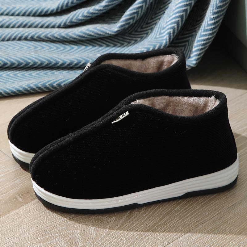 

Старые хлопковые тапочки теплые зимой, а внешняя сумка обуви для пожилых людей - это хорошие вельветовые старые хлопковые туфли.. Новые модели 40-41 чёрный