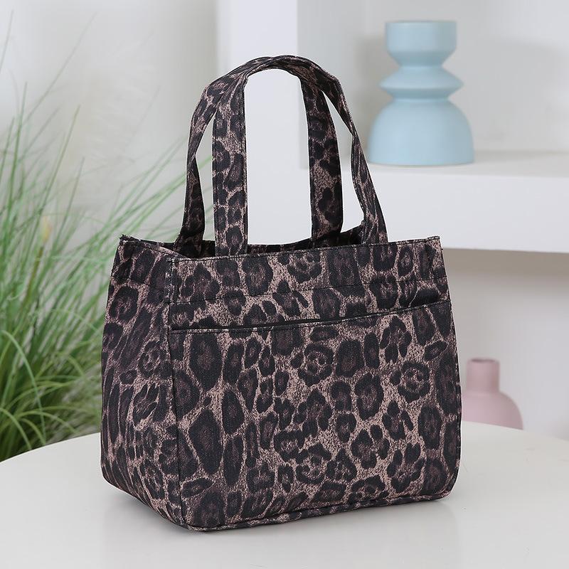 New large-capacity leopard print handbag office worker portable mommy canvas bag student handbag handbag handbag