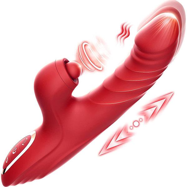 Vibrators Thrusting Dildo for Women G Spot Vibrator Clitoral Stimulator with 10 Vibration 7 Thrust and Licking, Sex Toy for Women and Couple