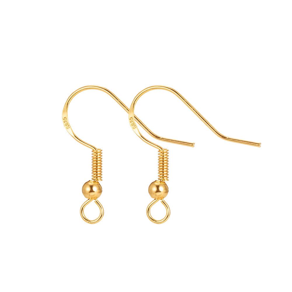 Ganci per Orecchini Placcati Oro e Argento Sterling S925 per Gioielli Fatti a Mano DIY