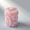 Silicone Cylinder Candle Mould With Florals Butterfly Embossed Designs for Artistics Handmade Candle and Home Decoration