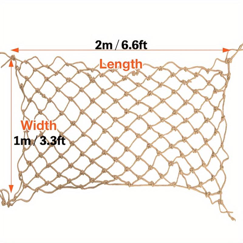 

Heavy-Duty Jute Hemp Netting, Natural Tan Hemp Rope Net for Climbing, Balcony, Stairs, 3.3ft x 6.6ft Safety & Protective Mesh 3.3ftX6.6ft жёлтый