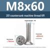 Stainless Steel Phillips Countersunk Machine Screws M2-M5, Flat Tail, Full Thread
