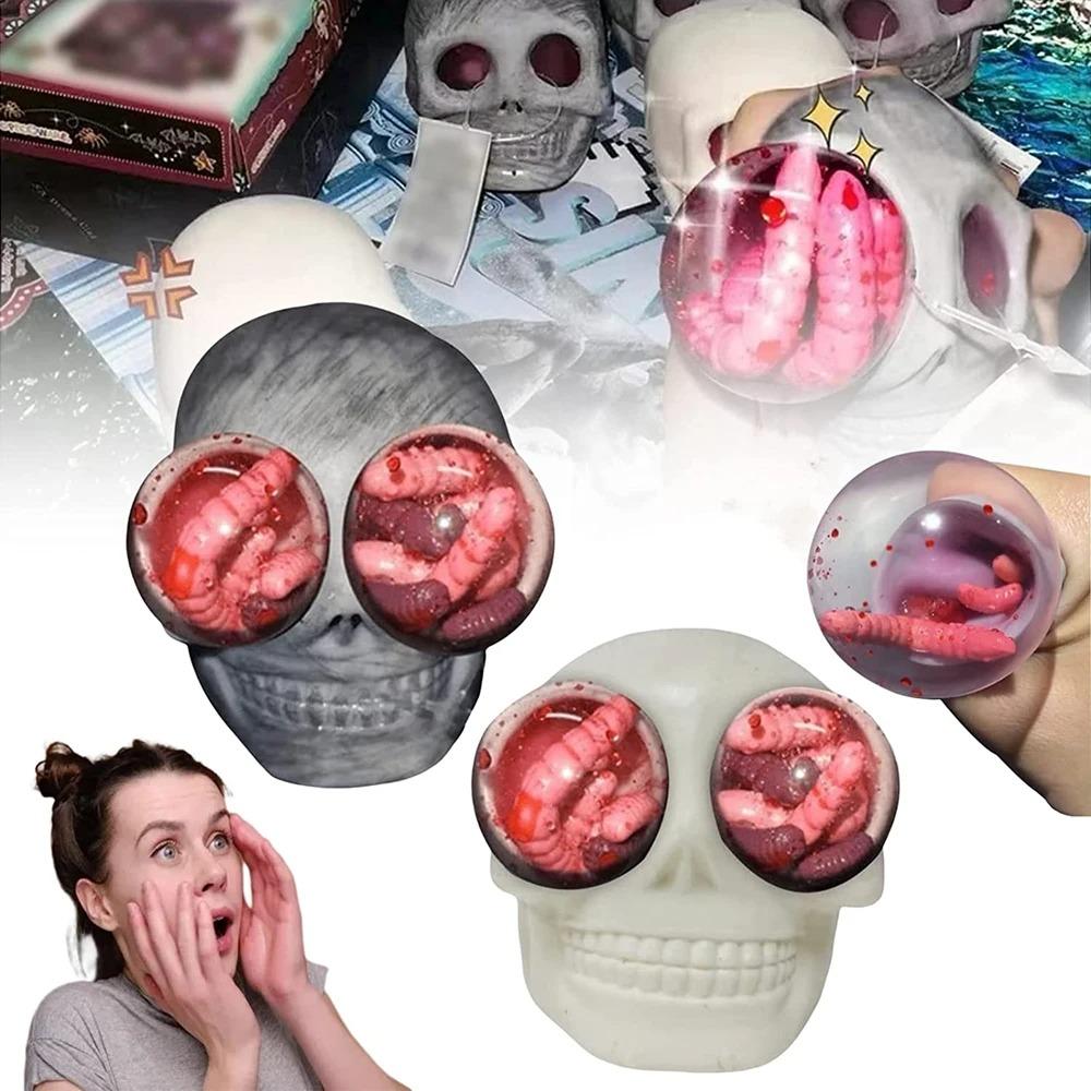 Bai Fen Bai Toys Toys Toys Funny Gothic Squeeze Skull Squishy Horror Skull Stress Relief Vent Kneading Decompression Toy Funny Halloween Gift Present