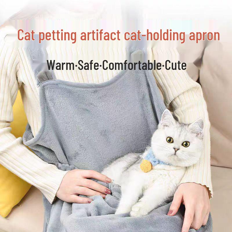 

Pet Hair-Resistant Cat Snuggling Apron No hole, no rabbit темно-серого