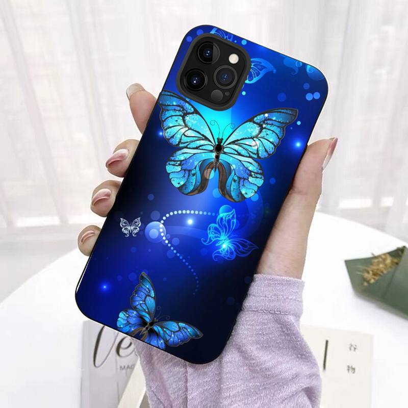 Süße bunte Schmetterlings-Telefonhülle für iPhone 11 12 13 Mini Pro Max 8 7 6 6S Plus X 5 SE 2020 XR XS Funda Case