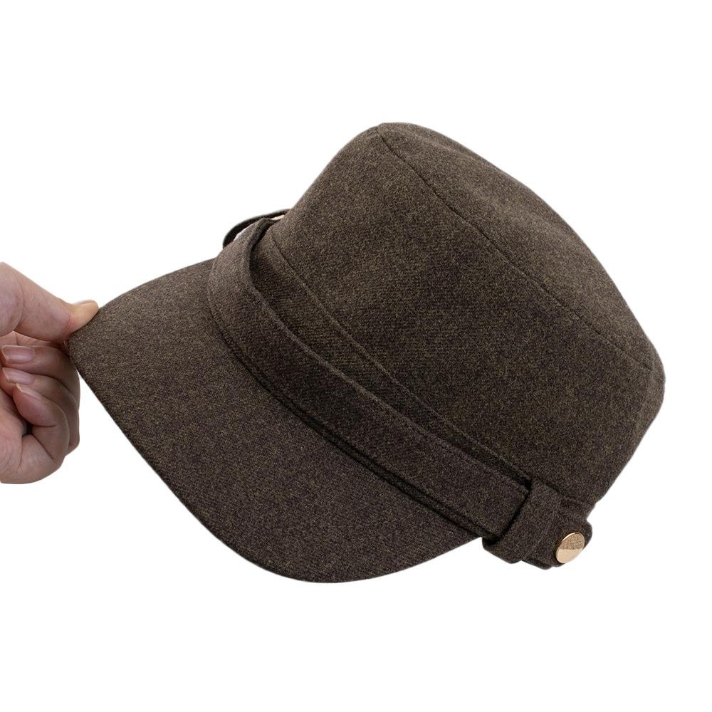 Autumn and winter flat top hat retro equestrian hat women's versatile solid color face newsboy hat old money style painter hat