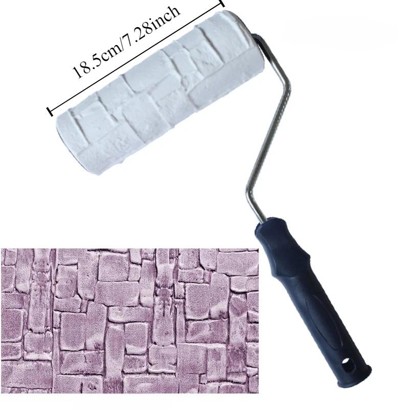 3D Textured Paint Roller for Wall Decoration Rubber Stamp Embossed Painting Tool Polyurethane Roller
