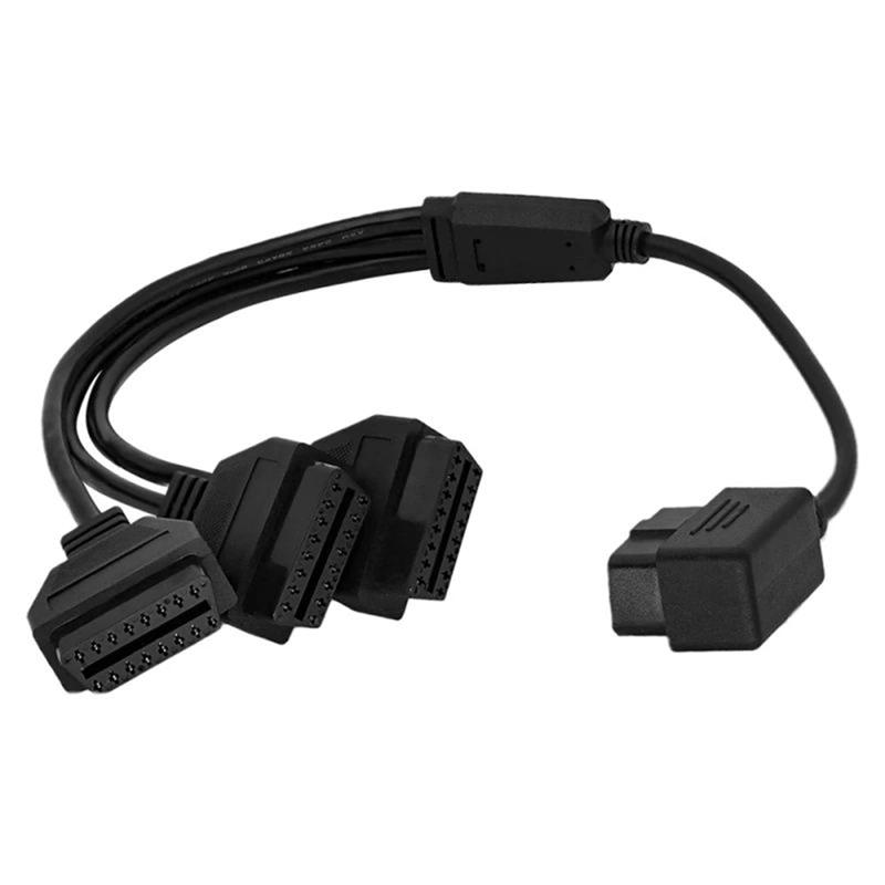 For Auto Diagnostic Tool OBDII Extension Cable 16Pin Male To 3 Female Adapter OBD2 Diagnostic Cable Splitter For Auto Scanner