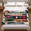 Music General Theme Soft Blanket Personalized Custom Name Text Print Warm Blanket Home Sofa Bedroom Decor