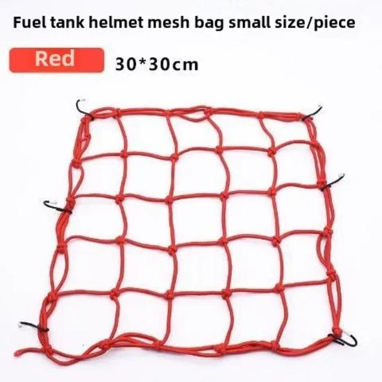 Elastic Motorcycle Luggage Net - Helmet/Tank/Pocket Fixing, 30cm/40cm Sizes, Bike Cargo Rope Strap