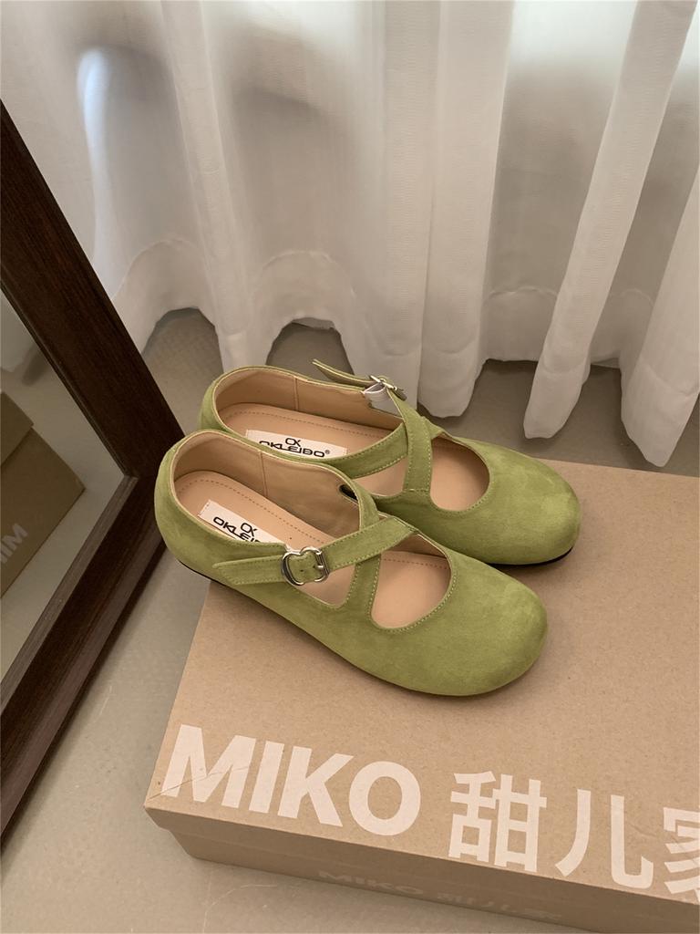 Inner Height Increase Retro Ballet Shoes Children 2025 New Cross Strap Fashion Round Head Mary Jane Single Shoes