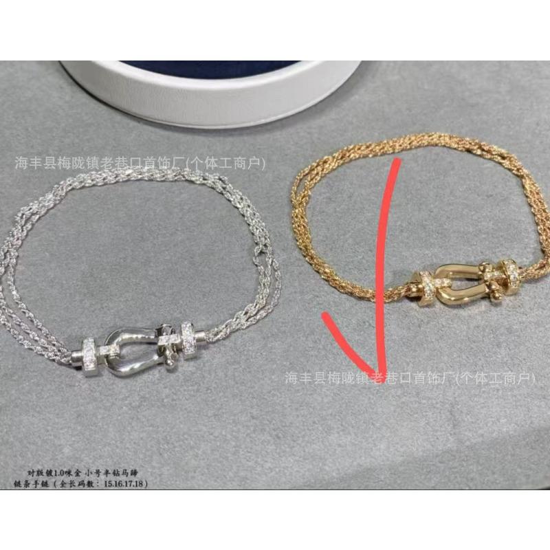 High-quality Horseshoe Buckle 8-character Smooth Half-diamond Full Diamond Bracelet for Couple Size, Diamond-encrusted Bracelet for Women