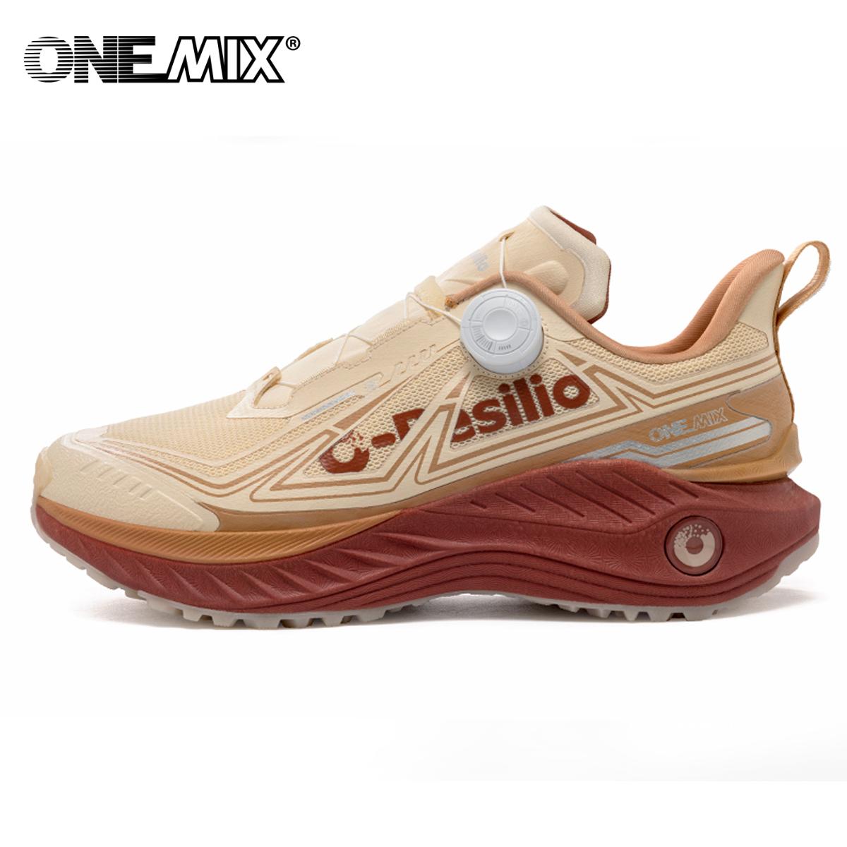 

ONEMIX Осень Зима Кроссовки для бега по пересеченной местности Мужские Кроссовки Для Походов С Амортизацией Женские Износостойкие Характеристики 42 красный