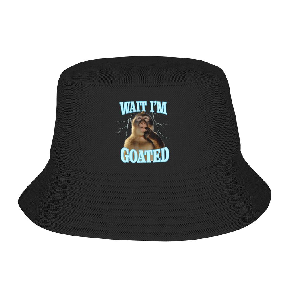 Unisex Kawaii Thinking Monkey Meme Bucket Hat Accessories Bob Hats For Picnic Headwear UV Protection