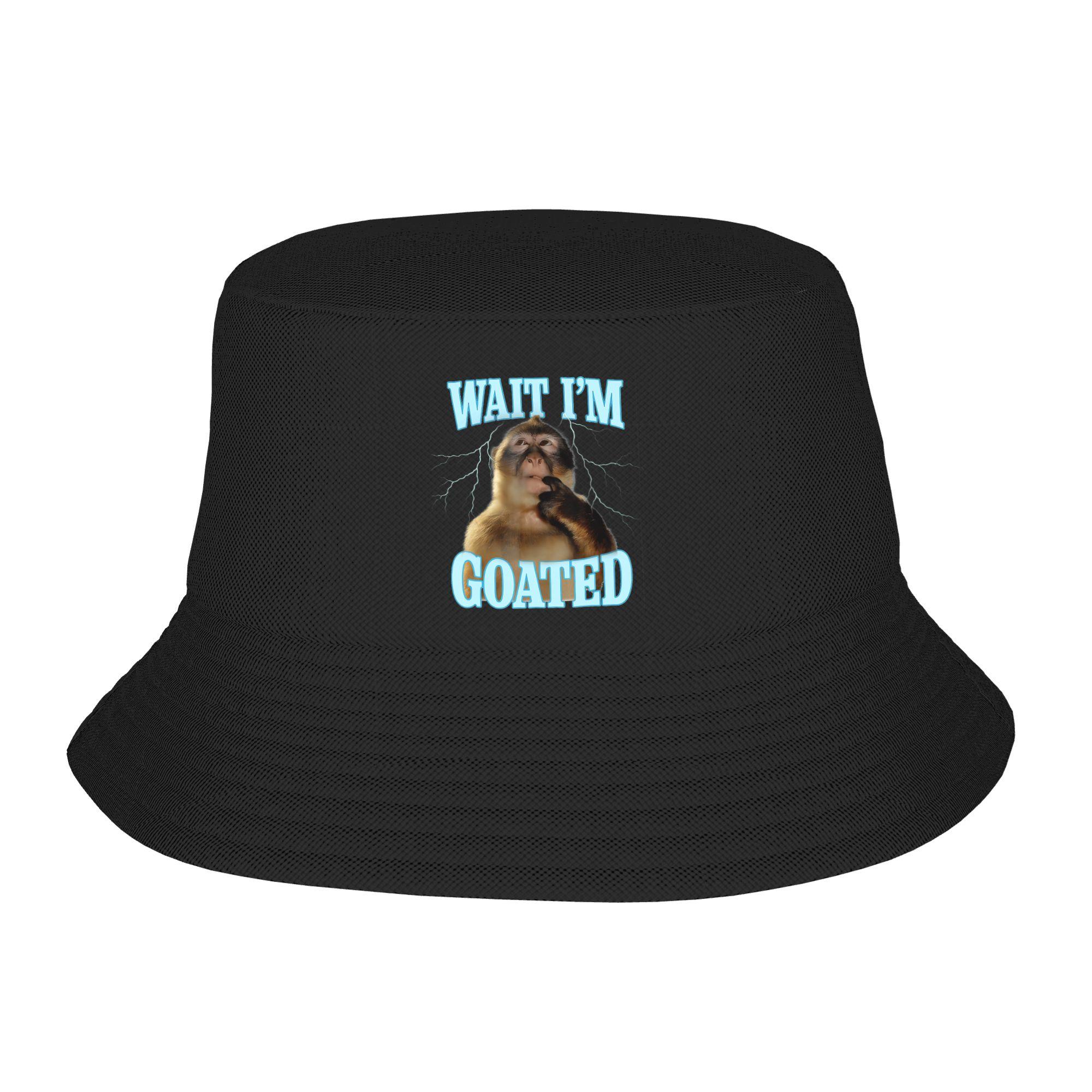 Thinking Monkey Meme Bucket Hats for Unisex Vocation Sun Hat for Vacation Caps One Size