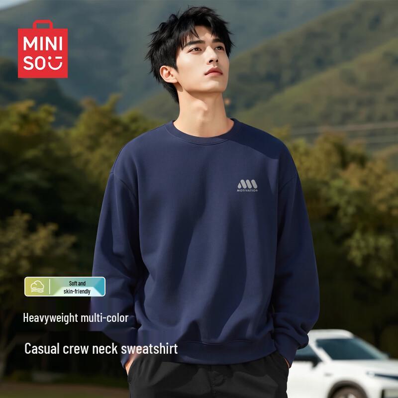 MINISO Men's Relaxed Fit Crewneck Sweatshirt