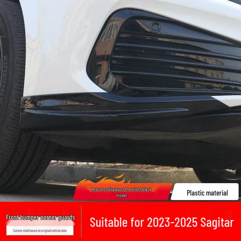 Volkswagen Sagitar Передняя губа бампера и угловой протектор Противоударная внешняя полоса Gloss Black